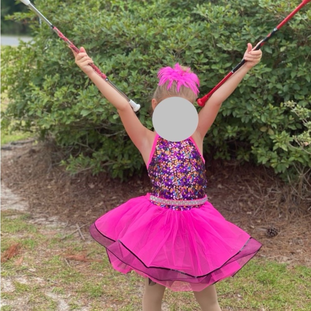 Weissman Pink and Purple Dance Costume with Sequins